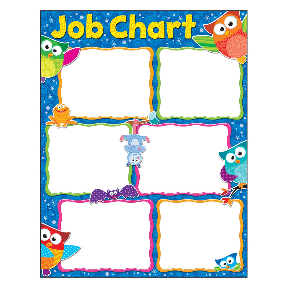 T38445 Learning Chart Owl Stars Job Chart