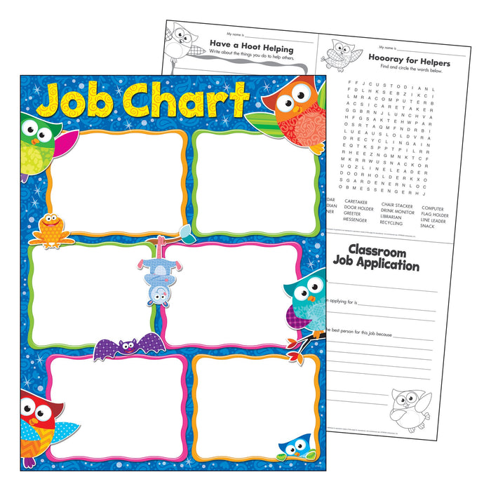 T38445 Learning Chart Owl Stars Job Chart