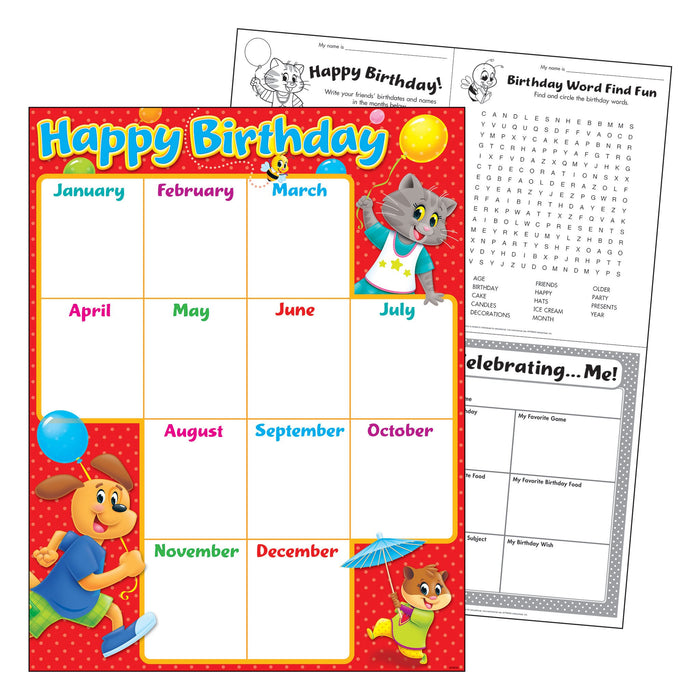 T38456 Learning Chart Birthday Playtime Pets