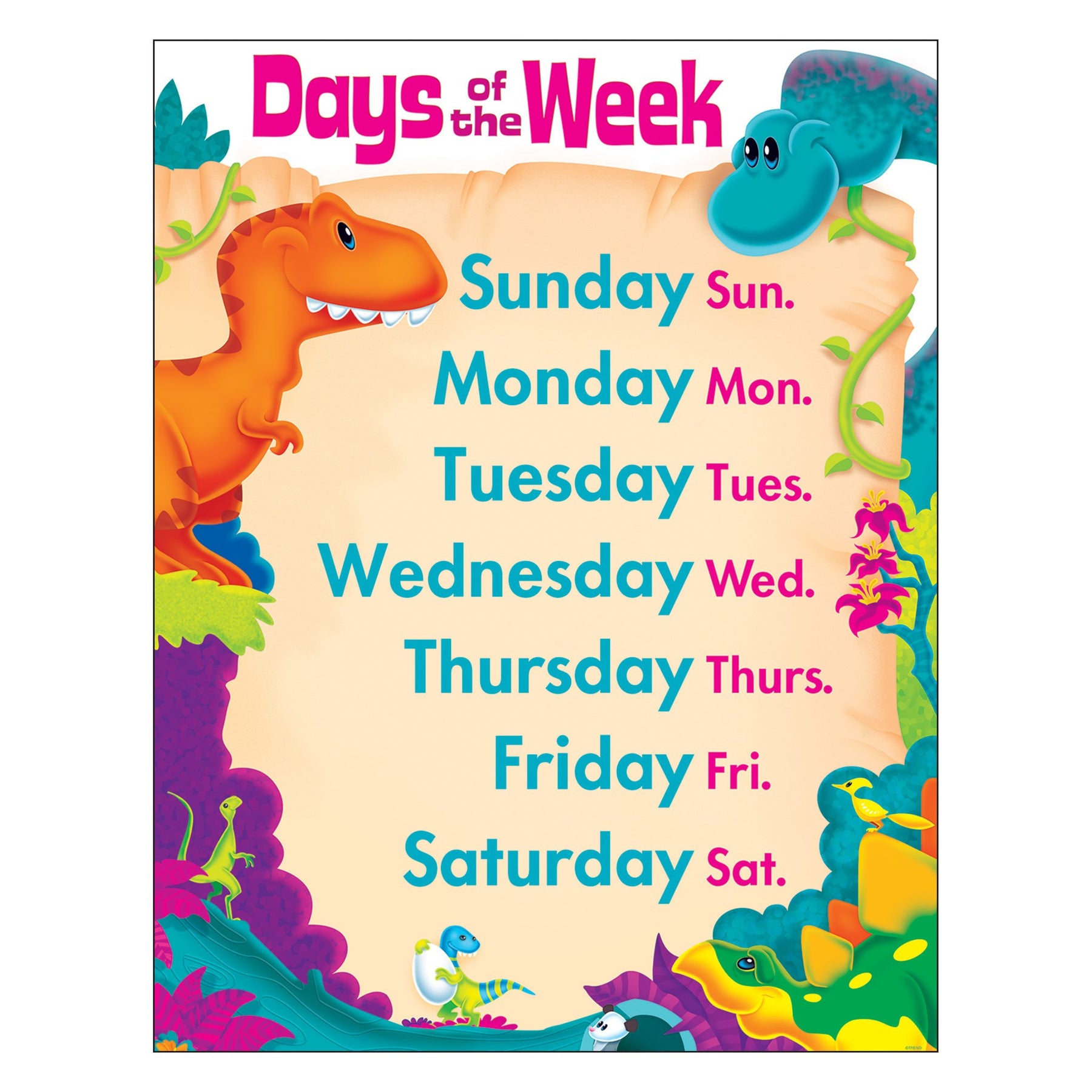 Days Of The Week Chart