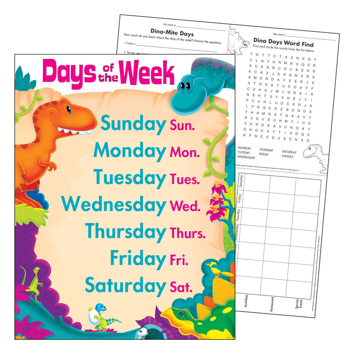 T38481 Learning Chart Day Week Dinosaur Pals