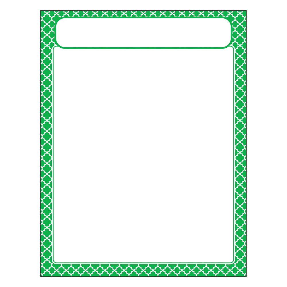 T38603 Learning Chart Moroccan Green