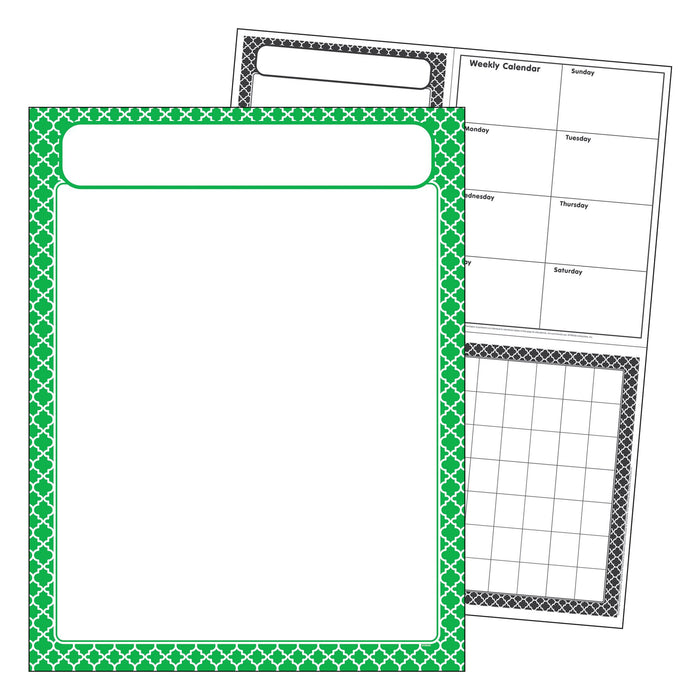 T38603 Learning Chart Moroccan Green