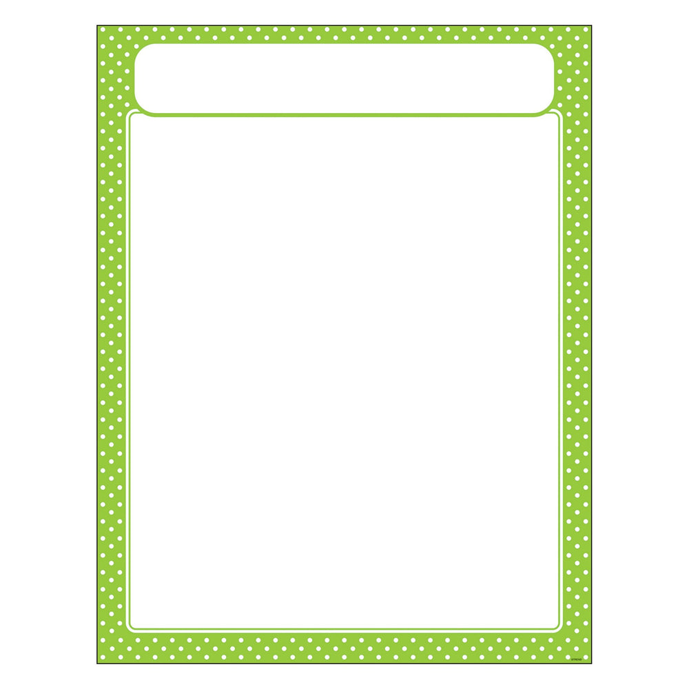 T38617 Learning Chart Polka Dot Lime