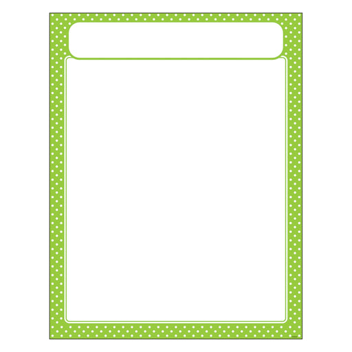 T38617 Learning Chart Polka Dot Lime