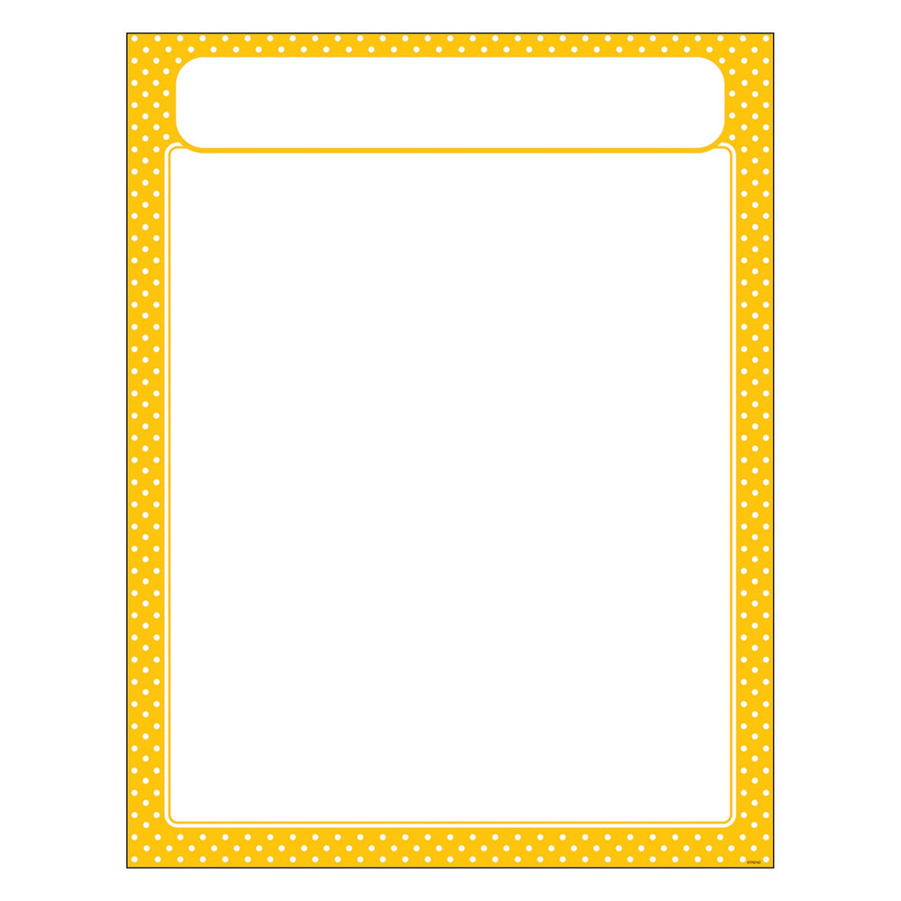 T38619 Learning Chart Polka Dot Yellow