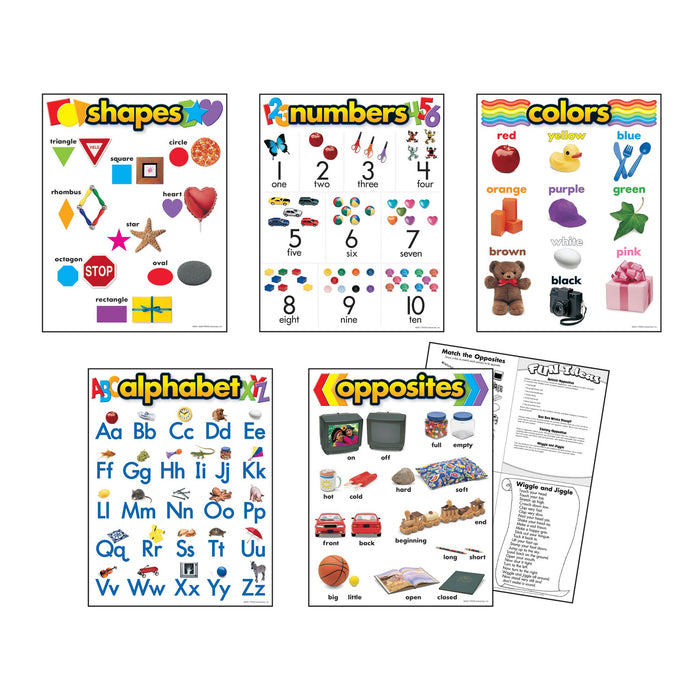 T38920 Learning Chart 5 Pack Kindergarten Basic Skill