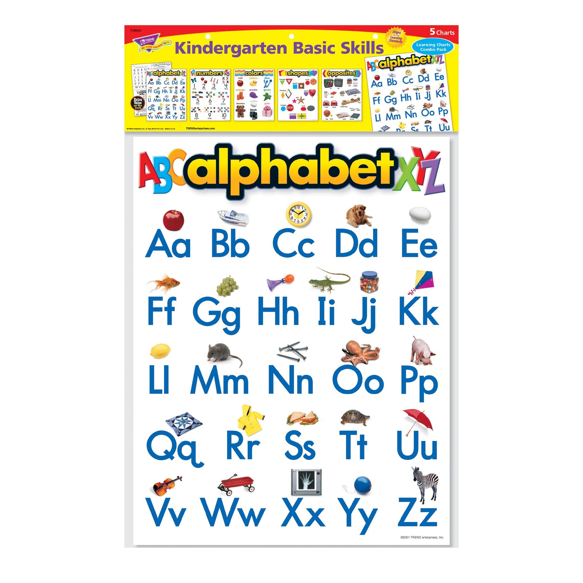 Learning Charts Combo Pack Kindergarten Basic Skills T38920 — TREND ...