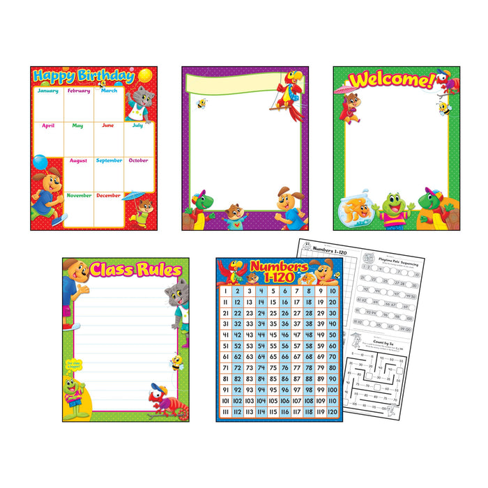 T38965 Learning Chart 5 Pack Classroom Basic Pets