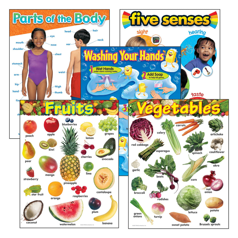 T38980 Learning Chart 5 Pack Healthy Living
