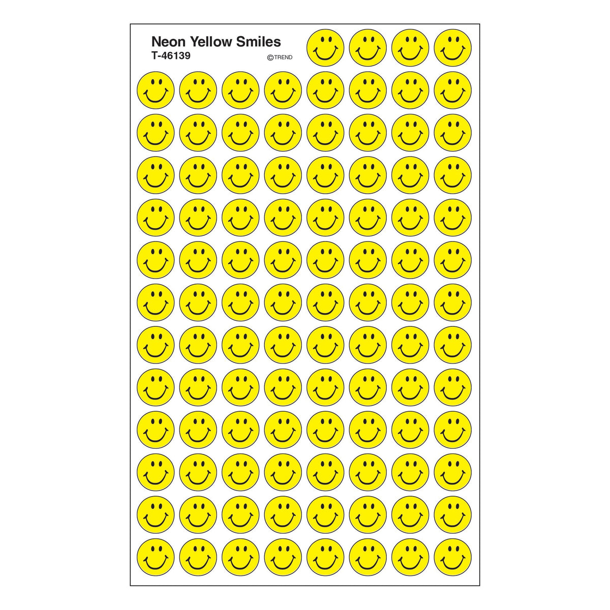 スマイルページ superSpots® Stickers Neon Yellow Smiles T46139 — TREND enterprises