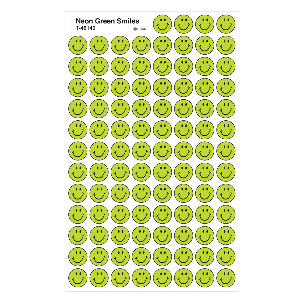 T46140 Stickers Chart Neon Green Smile