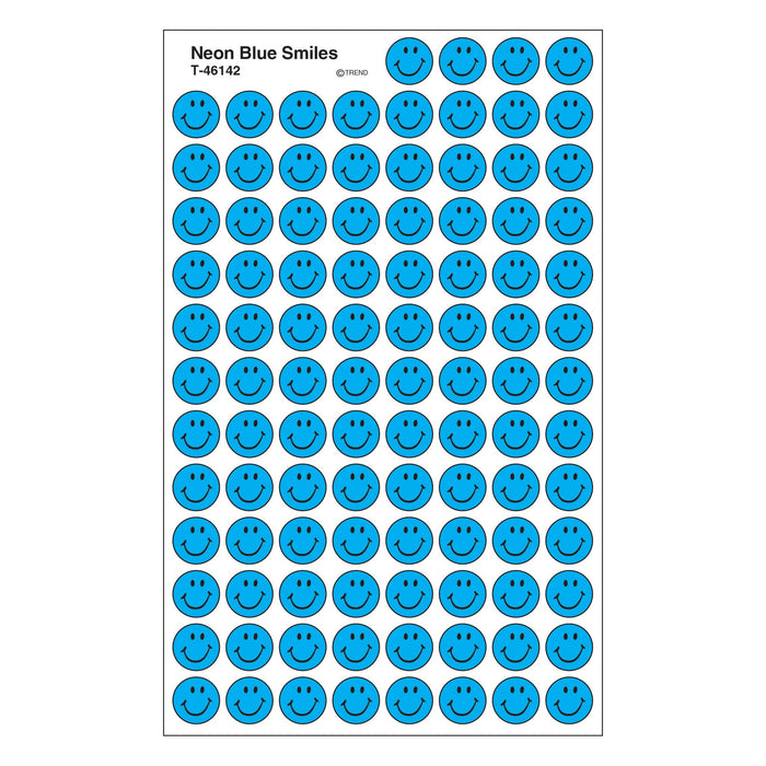 T46142 Stickers Chart Neon Blue Smile