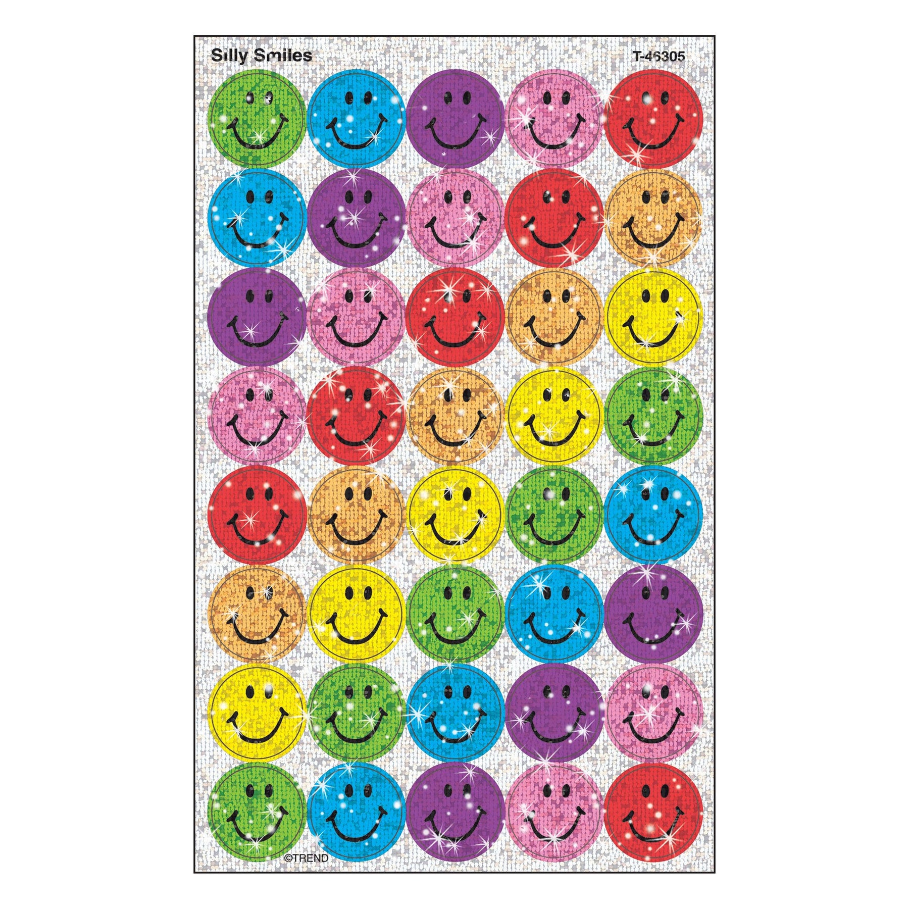 Smile Face Shiny Stickers, Rhode Island Novelty,RS-Smila Smiley Stickers -  The Craft Shop, Inc.
