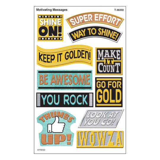 T46353 Stickers Metal Motivating Messages