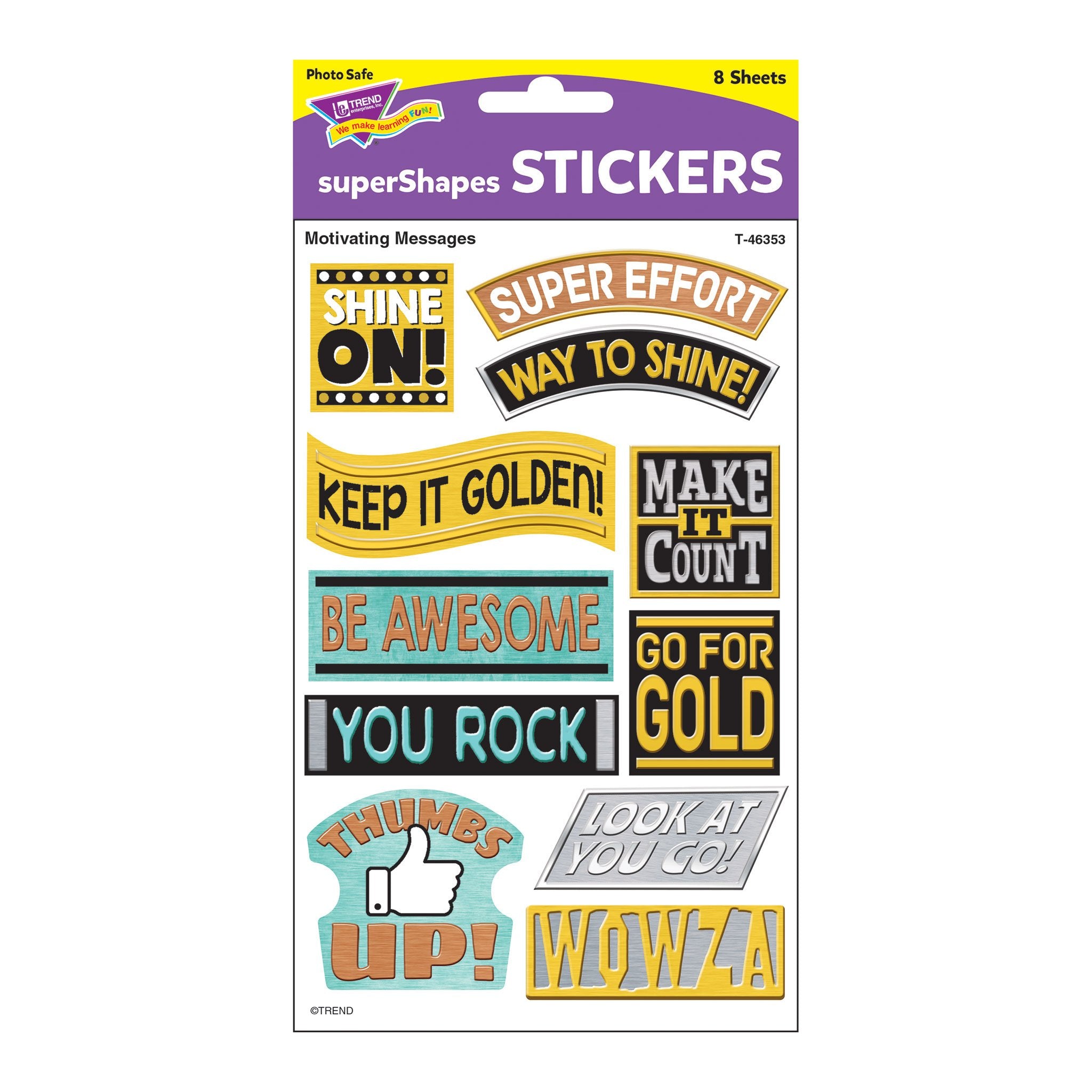 T46353 Stickers Metal Motivating Messages Package