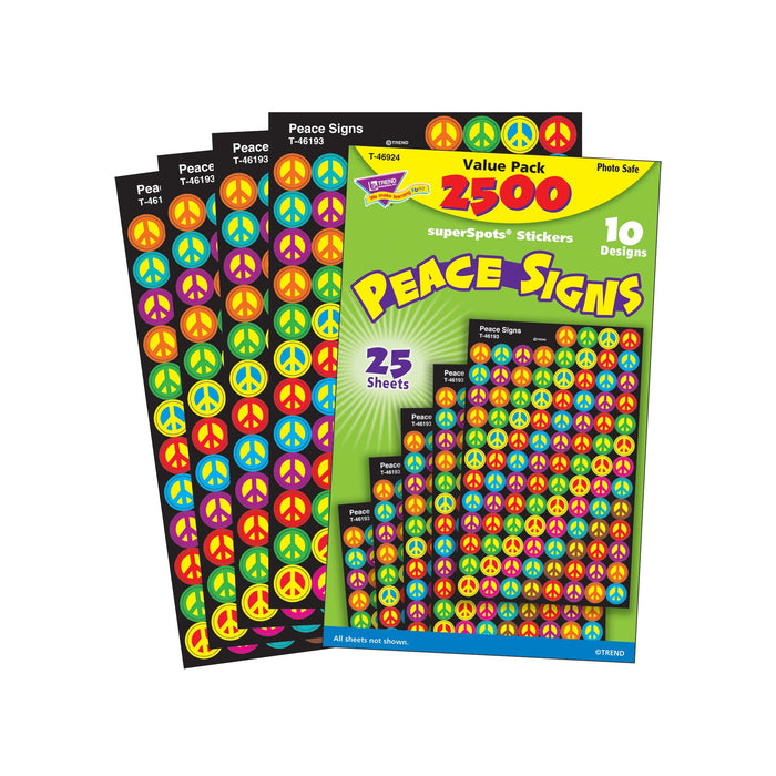T46924 Sticker Chart Value Pack Peace Signs