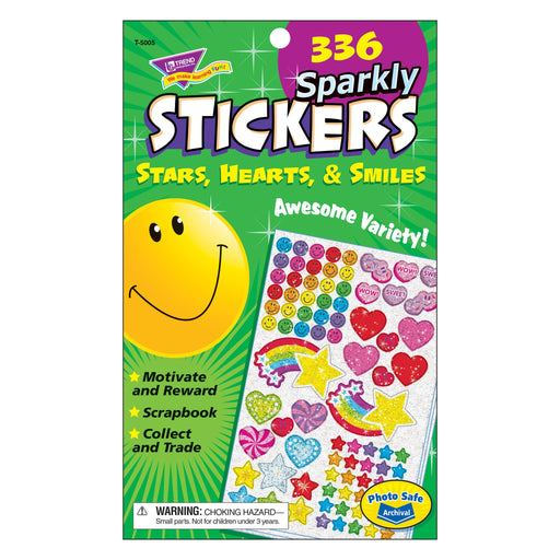 T5005 Sticker Pad Sparkle Star Heart Smile
