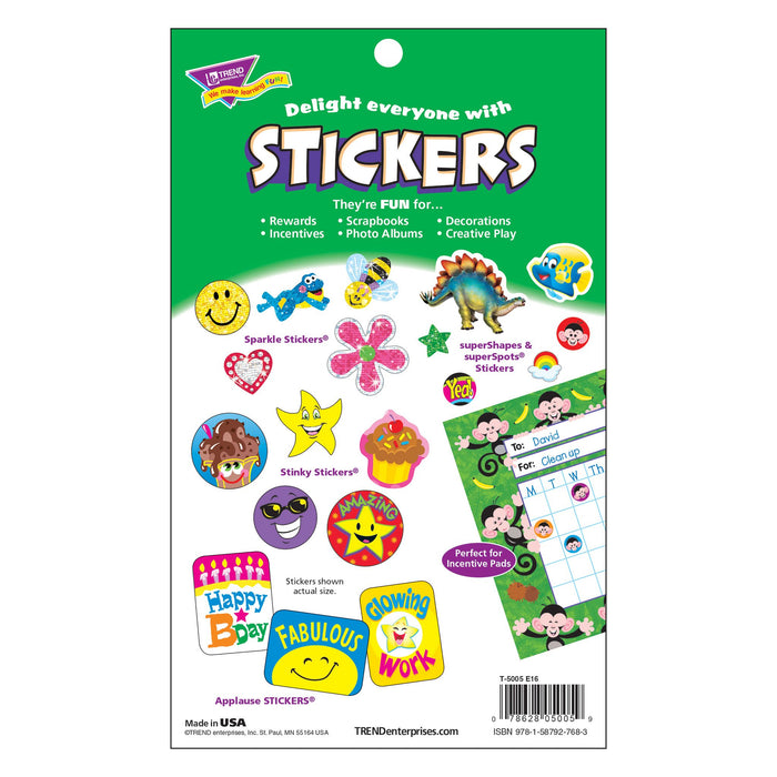 T5005 Sticker Pad Sparkle Star Heart Smile Package Back