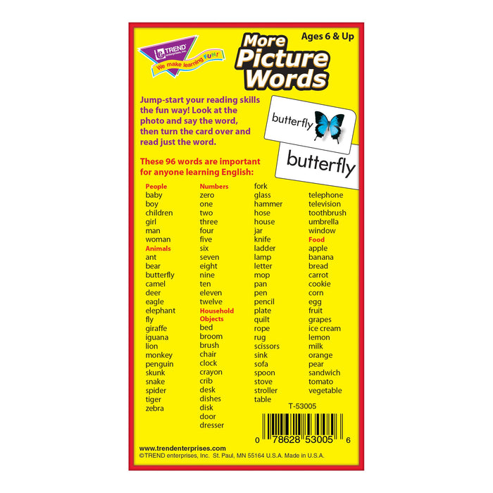 T53005 Flash Cards More Picture Words Box Back