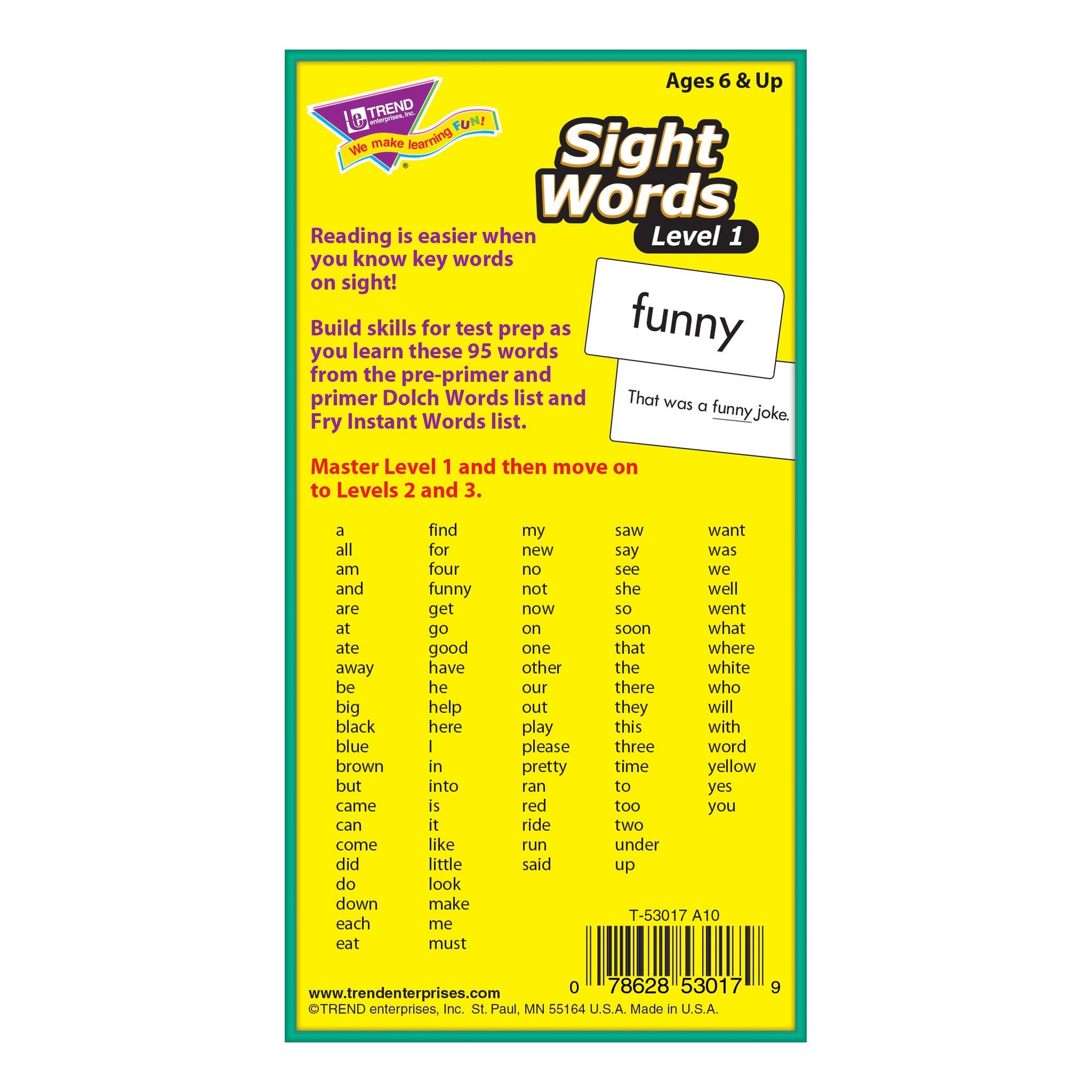 Skill Drill Flash Cards Sight Words Level 1 T53017 — TREND