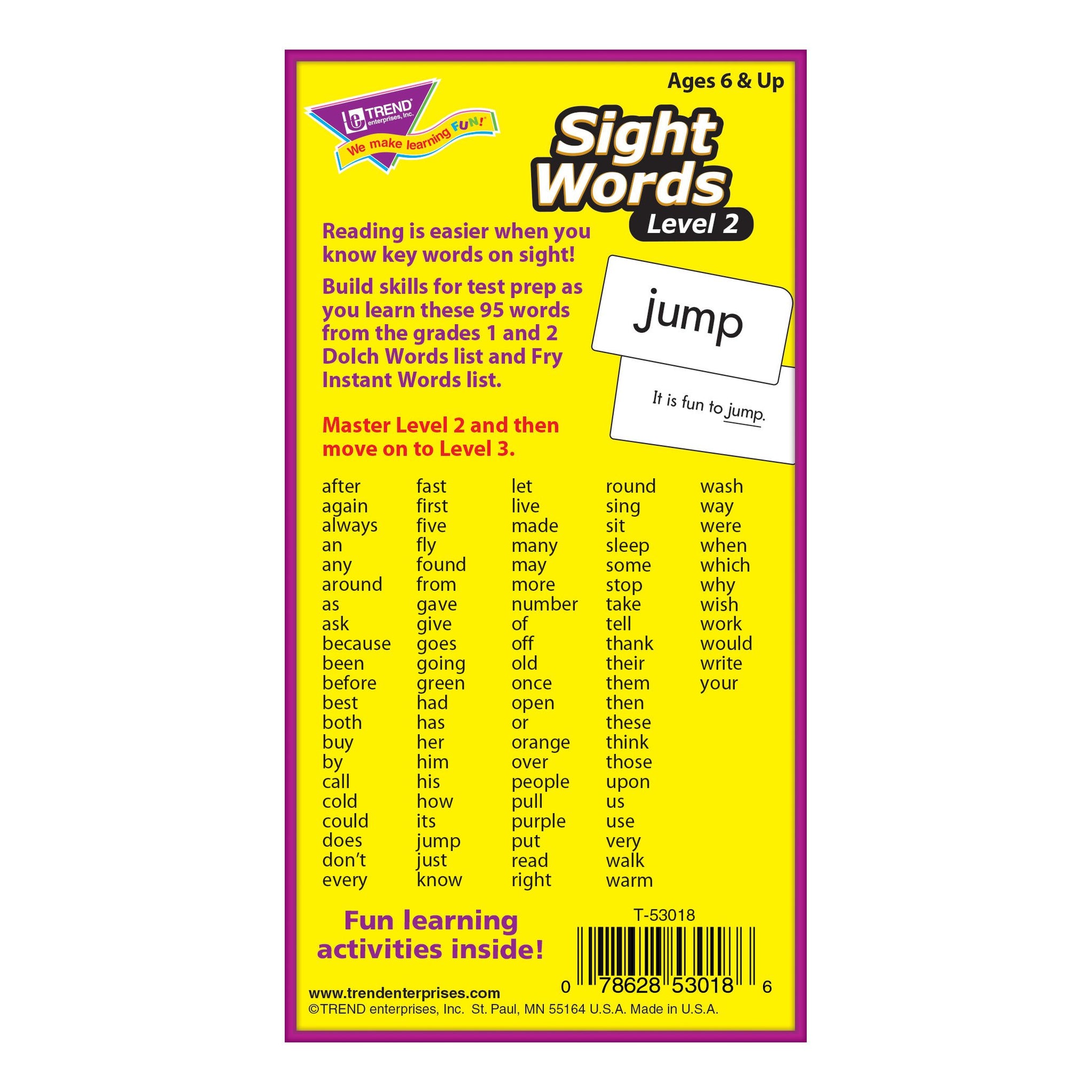 Skill Drill Flash Cards Sight Words – Level 2 T53018 — TREND enterprises
