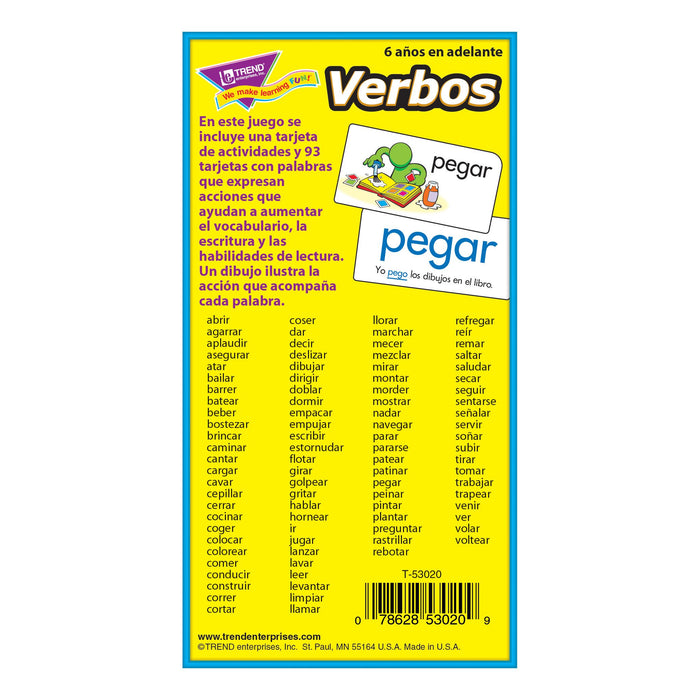 T53020 Flash Cards Verbos Box Back