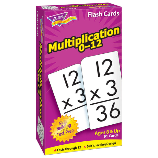 T53105 Flash Cards Multiplication 0-12 Box Left