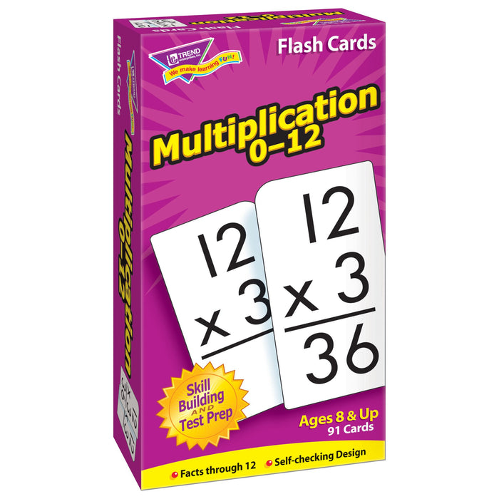 T53105 Flash Cards Multiplication 0-12 Box Left