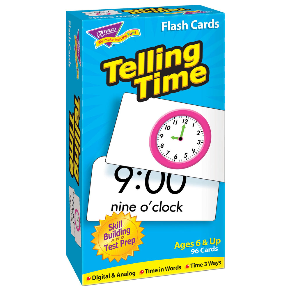 T53108 Flash Cards Telling Time Box Left