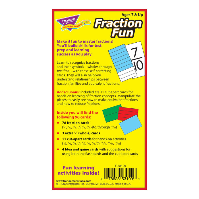 T53109 Flash Cards Fraction Fun Box Back