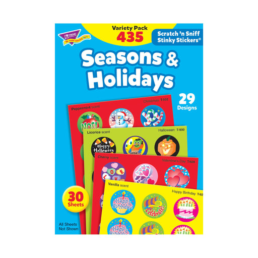 T580 Sticker Scratch n Sniff Variety Pack Seasons Holidays