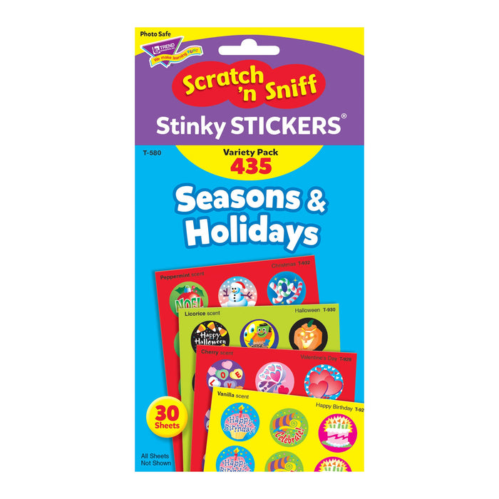 T580 Sticker Scratch n Sniff Variety Pack Seasons Holidays Package