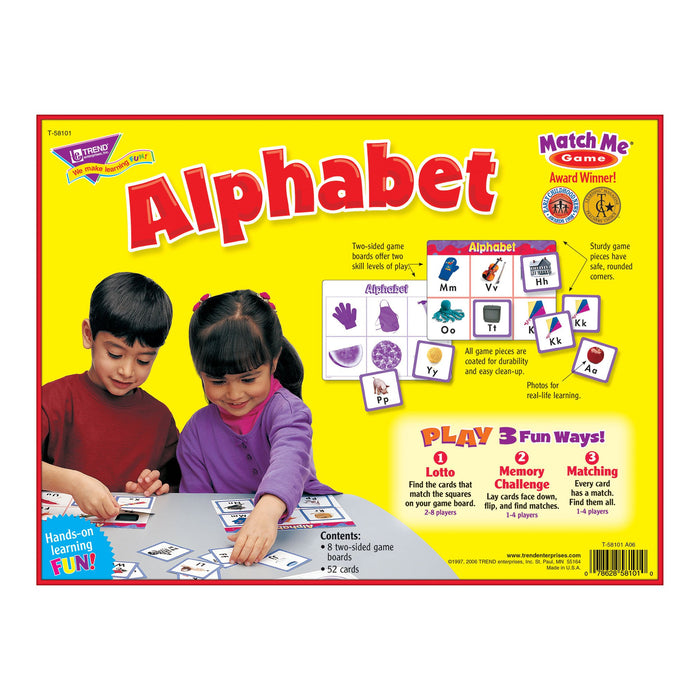 T58101 Matching Game Alphabet Box Back