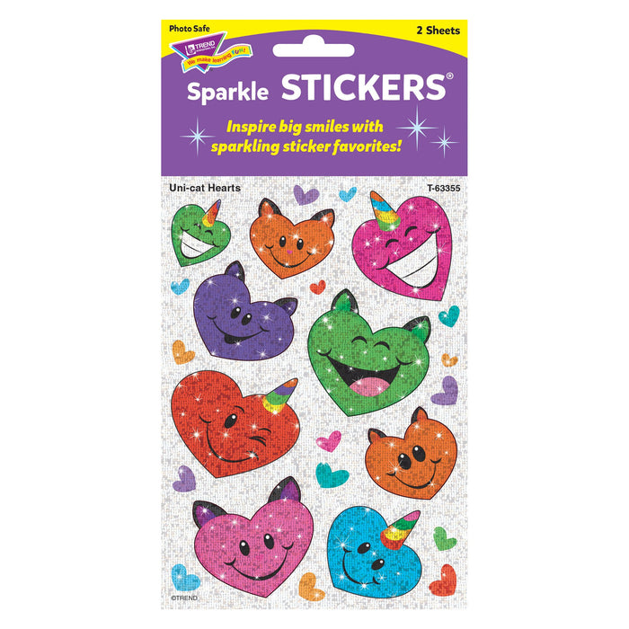 T63355 Stickers Sparkle Unicorn cats Hearts Package