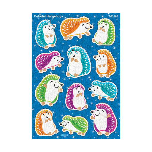 T63365 Colorful Hedgehogs Sparkle Stickers® – Large