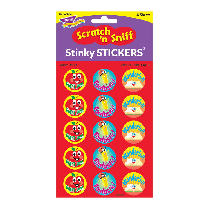 T6418 Stickers Scratch n Sniff Apple School Time Package