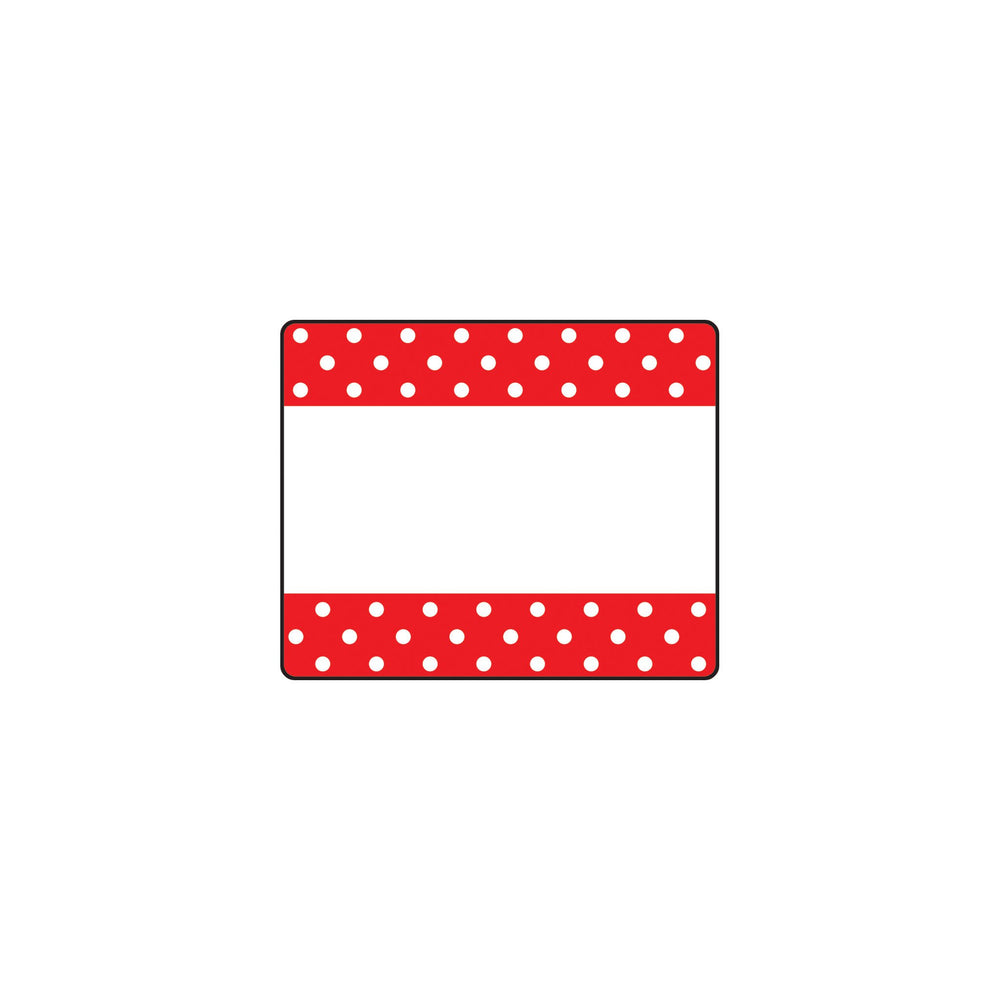 T68043 Name Tags Polka Dots Red