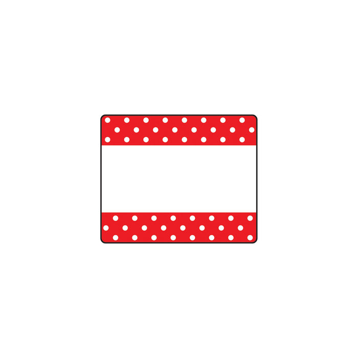 T68043 Name Tags Polka Dots Red