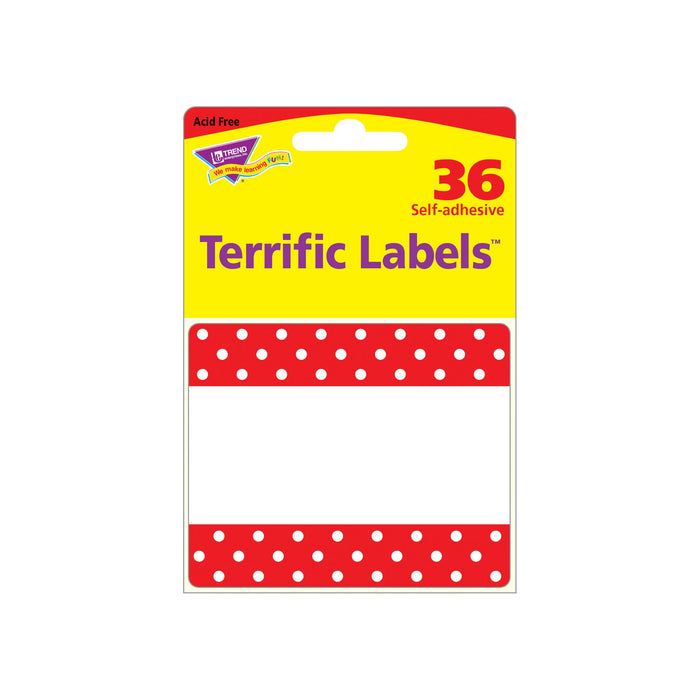 T68043 Name Tags Polka Dots Red Package