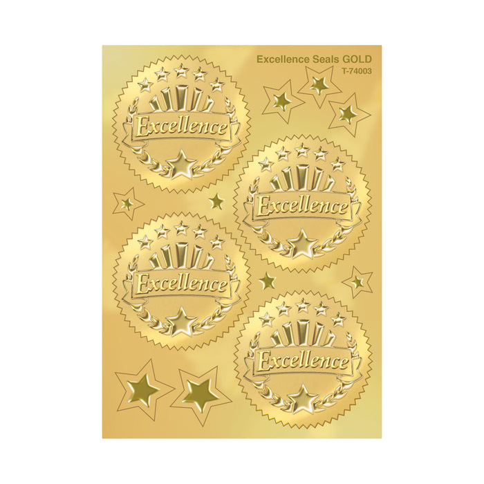 T74003 Stickers Award Seal Excellence Gold