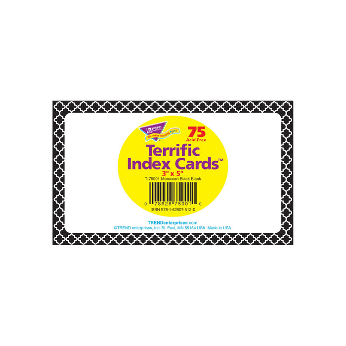 T75001 Index Cards Moroccan Black Package