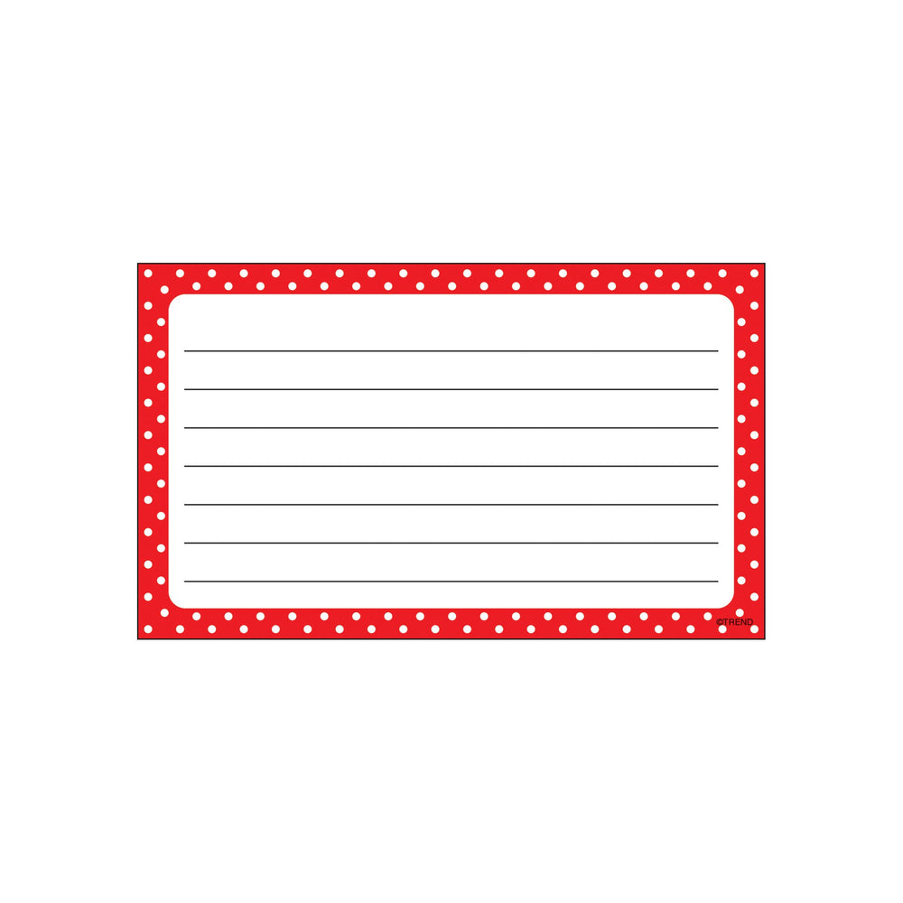 T75302 Index Cards Polka Dots Red