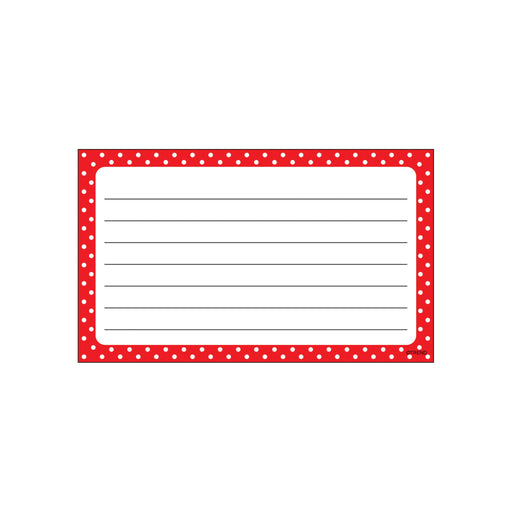 T75302 Index Cards Polka Dots Red
