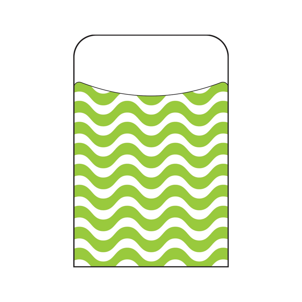 T77013 Library Pockets Wavy Lime