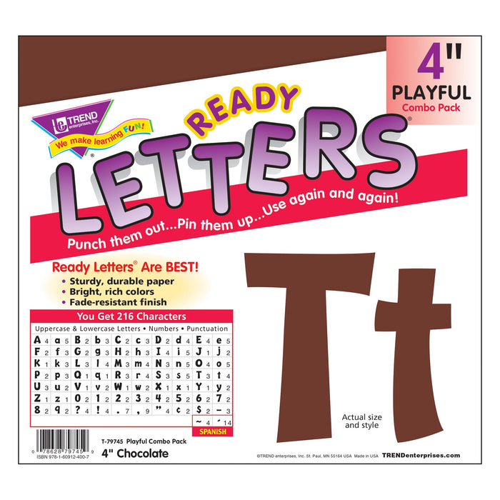 T79745 Letters 4 Inch Playful Chocolate Package