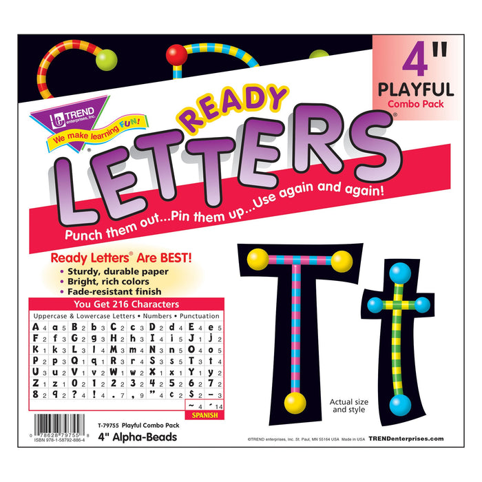 T79755 Letters 4 Inch Playful Beads Package