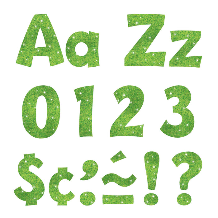 T79782 Letters 4 Inch Playful Lime Sparkle