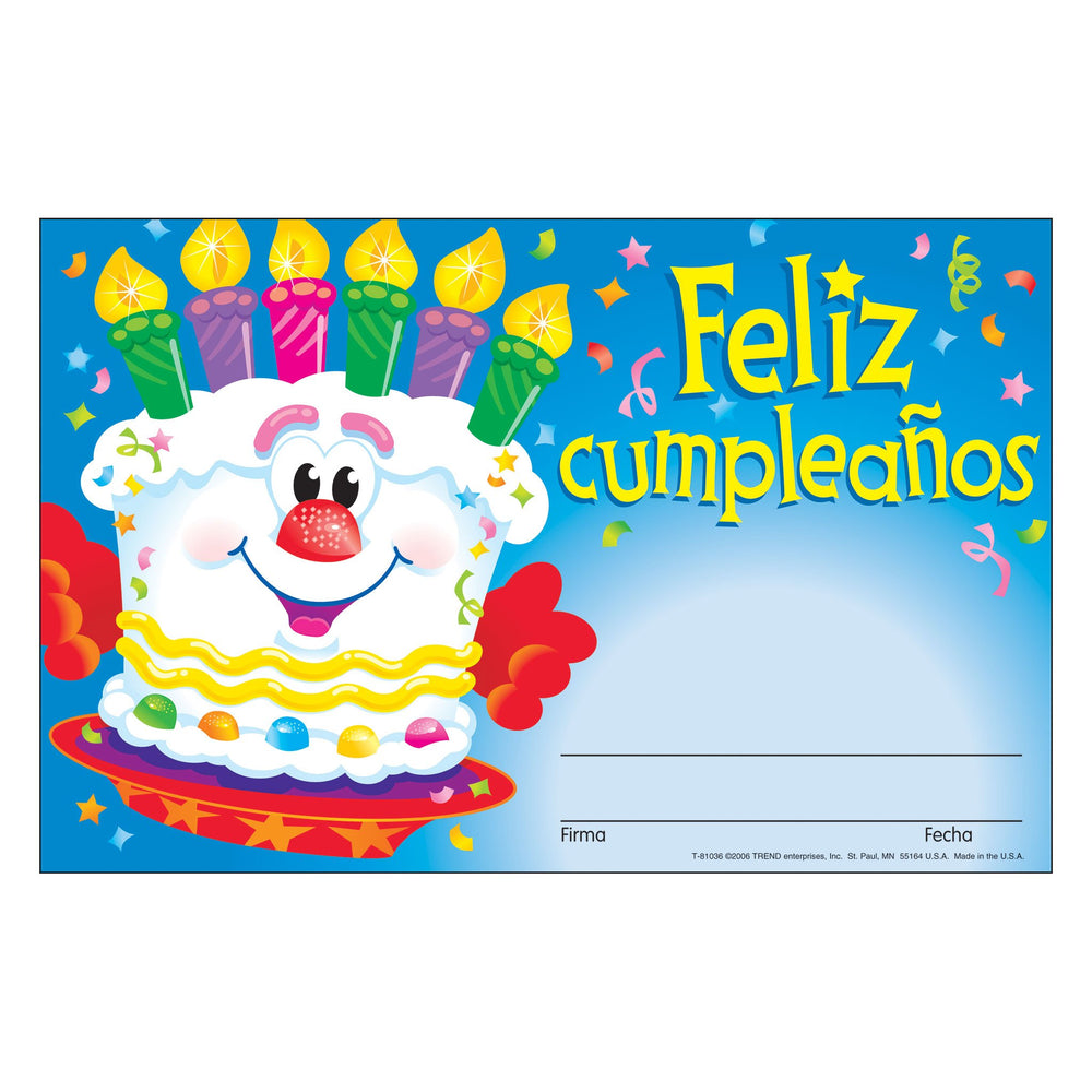 T81036 Award Happy Birthday Spanish Feliz cumpleanos