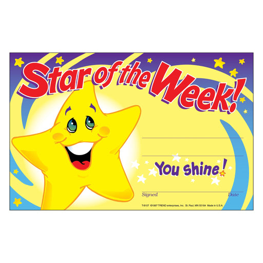 T8107 Award Star Of The Week